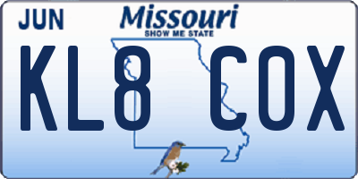 MO license plate KL8C0X