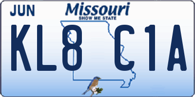 MO license plate KL8C1A