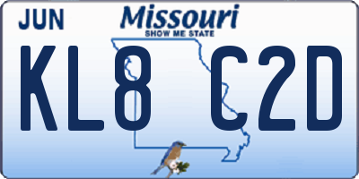 MO license plate KL8C2D
