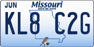 MO license plate KL8C2G