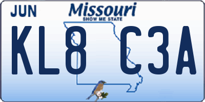 MO license plate KL8C3A