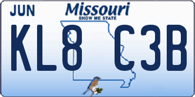 MO license plate KL8C3B