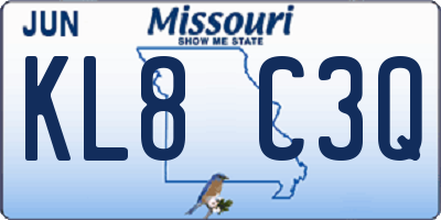 MO license plate KL8C3Q