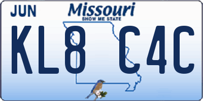 MO license plate KL8C4C