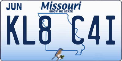 MO license plate KL8C4I