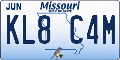 MO license plate KL8C4M