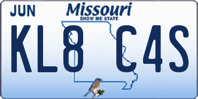 MO license plate KL8C4S