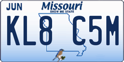 MO license plate KL8C5M