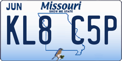 MO license plate KL8C5P