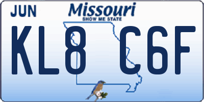 MO license plate KL8C6F