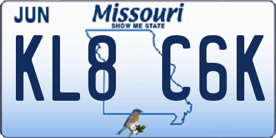 MO license plate KL8C6K
