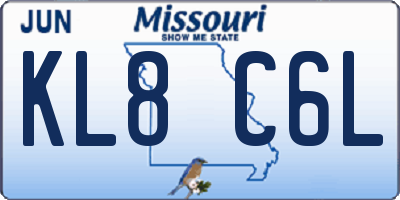 MO license plate KL8C6L