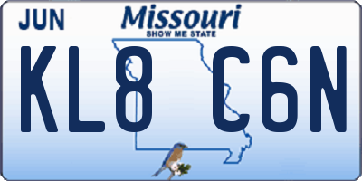 MO license plate KL8C6N