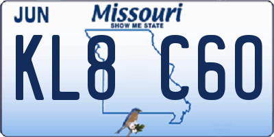 MO license plate KL8C6O