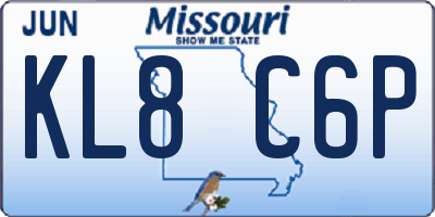 MO license plate KL8C6P