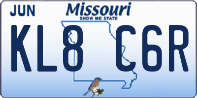 MO license plate KL8C6R