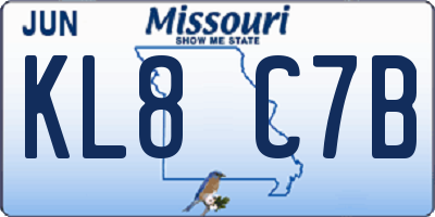 MO license plate KL8C7B