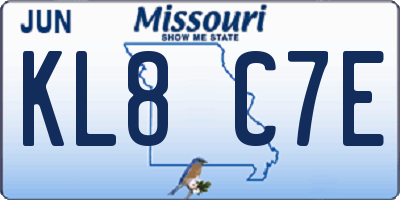 MO license plate KL8C7E