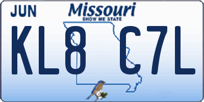 MO license plate KL8C7L