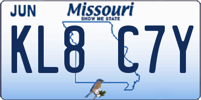 MO license plate KL8C7Y