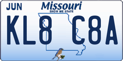 MO license plate KL8C8A