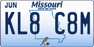 MO license plate KL8C8M