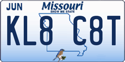 MO license plate KL8C8T
