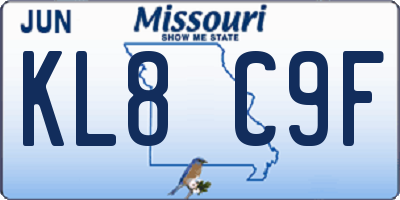 MO license plate KL8C9F