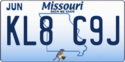 MO license plate KL8C9J