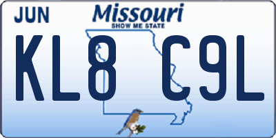 MO license plate KL8C9L