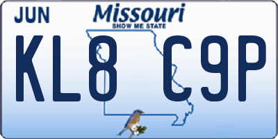 MO license plate KL8C9P