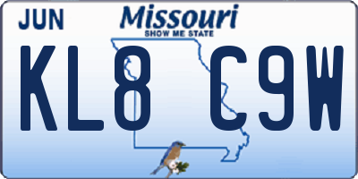 MO license plate KL8C9W