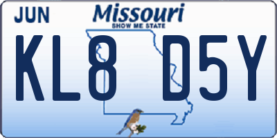 MO license plate KL8D5Y