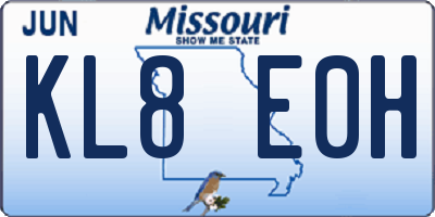 MO license plate KL8E0H