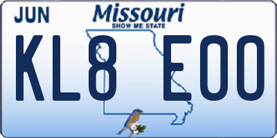 MO license plate KL8E0O