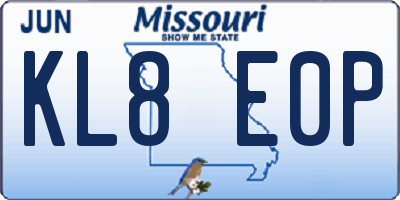 MO license plate KL8E0P