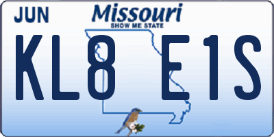 MO license plate KL8E1S