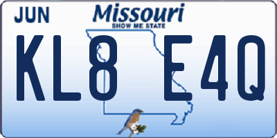MO license plate KL8E4Q