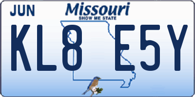 MO license plate KL8E5Y