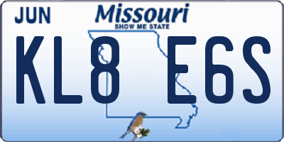 MO license plate KL8E6S