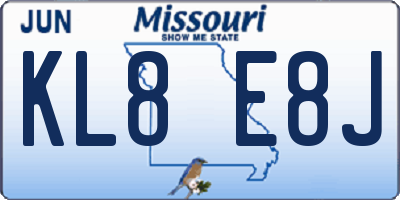 MO license plate KL8E8J