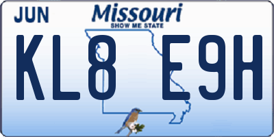 MO license plate KL8E9H