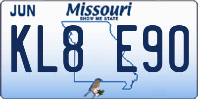 MO license plate KL8E9O