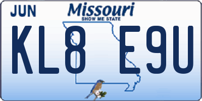 MO license plate KL8E9U