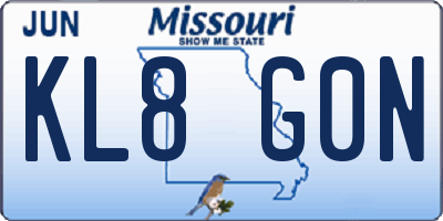 MO license plate KL8G0N