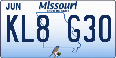 MO license plate KL8G3O