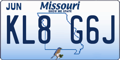 MO license plate KL8G6J