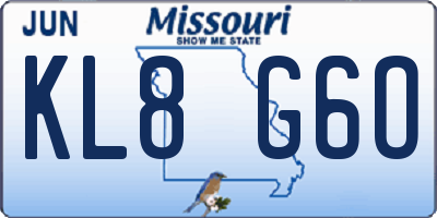 MO license plate KL8G6O