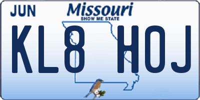 MO license plate KL8H0J