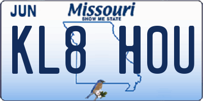 MO license plate KL8H0U
